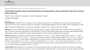 Association Between Small Intestinal Bacterial Overgrowth by Glucose Breath Test and Coronary Artery Disease