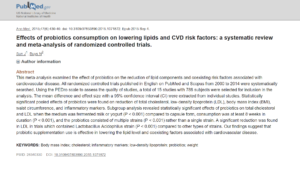 Effects of probiotics consumption on lowering lipids and CVD risk factors