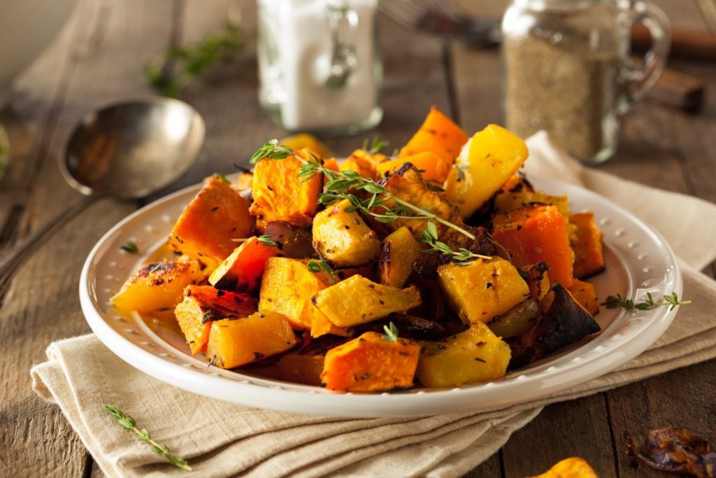 ibs diet: Homemade Roasted Root Vegetables in a plate