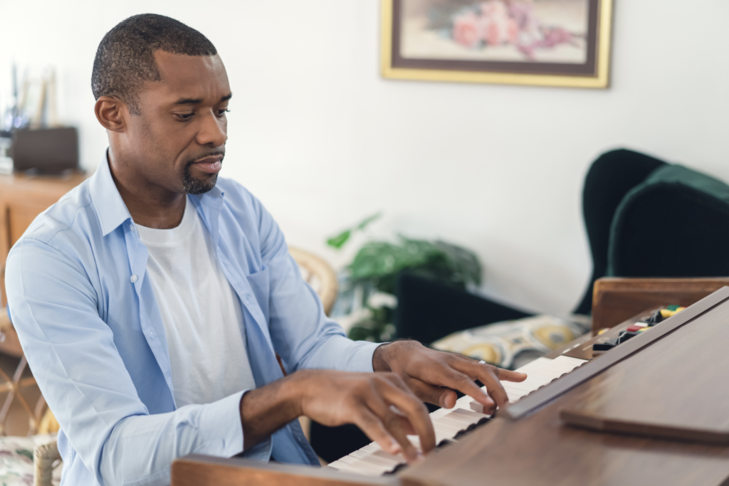 man playing the piano